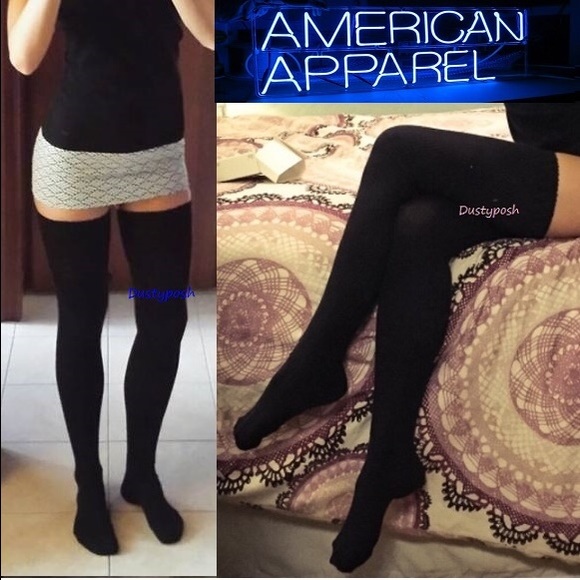 American Apparel Long Thigh Hight Socks Over The Knee Vintage Deadstock Y2K Boot - Picture 2 of 5